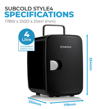 Subcold Style 4L Mini Fridge Black - Refurbished